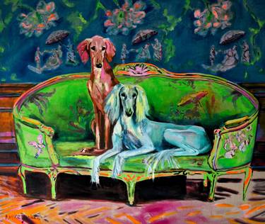 Print of Figurative Dogs Paintings by Mieke Jonker