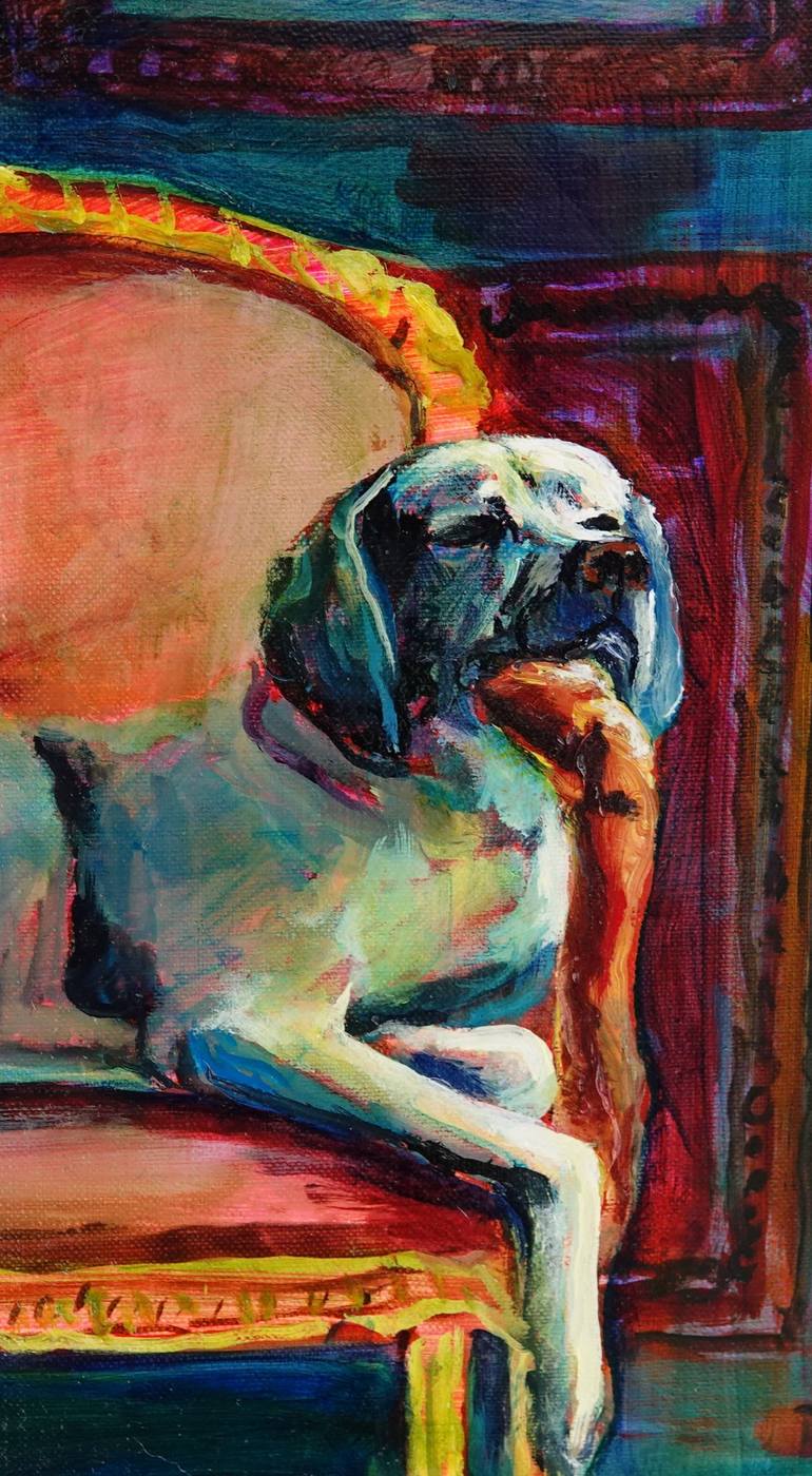 Original Figurative Dogs Painting by Mieke Jonker