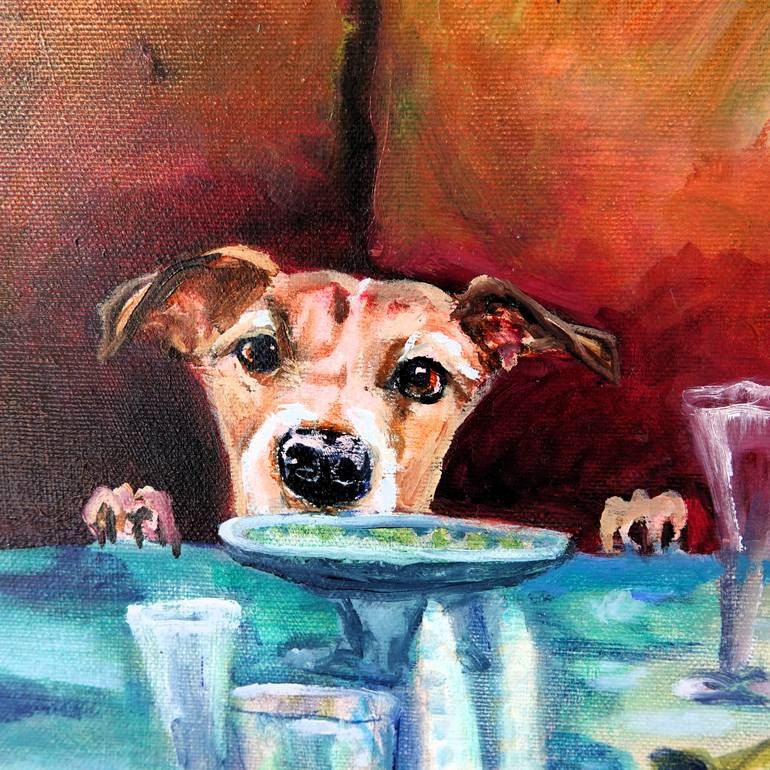 Original Figurative Dogs Painting by Mieke Jonker