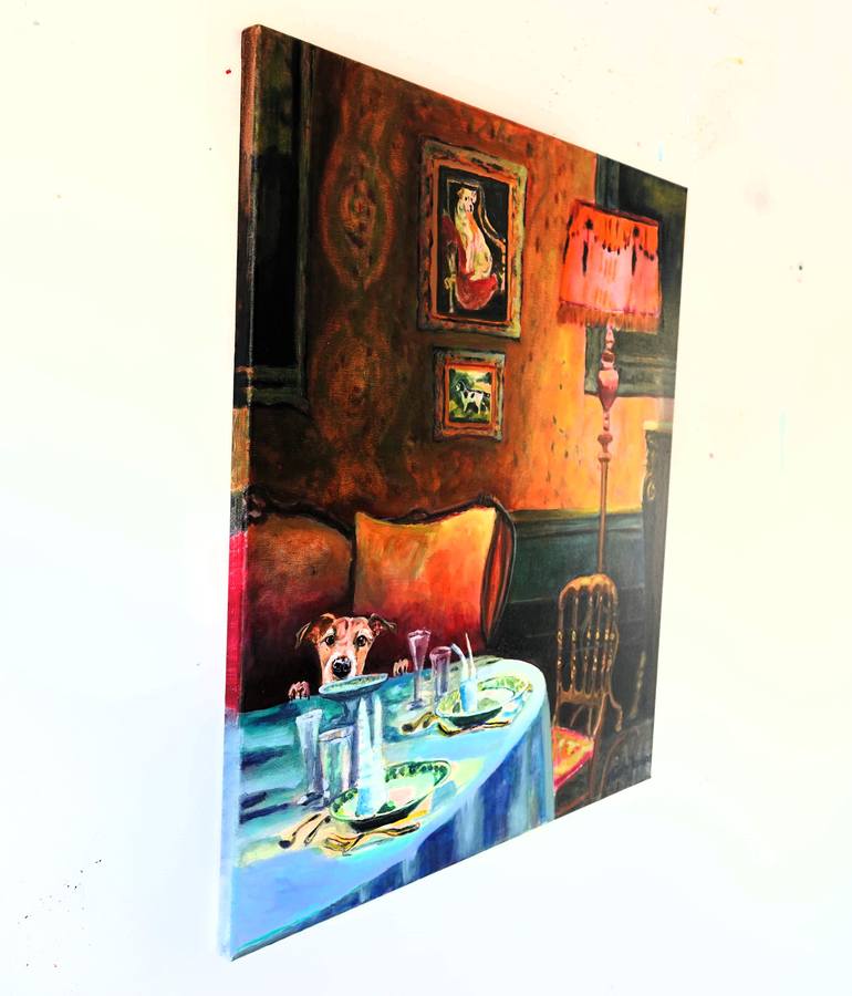 Original Figurative Dogs Painting by Mieke Jonker