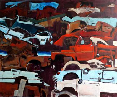 Original Figurative Automobile Paintings by Mieke Jonker