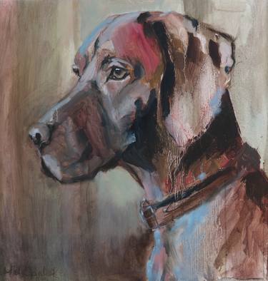 Print of Dogs Paintings by Mieke Jonker