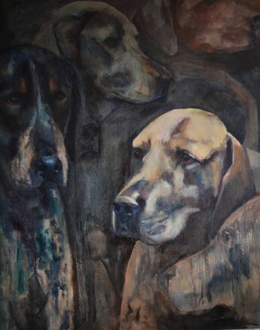 Original Fine Art Dogs Paintings by Mieke Jonker