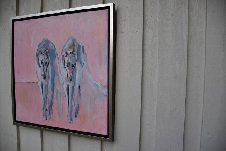 Original Figurative Dogs Painting by Mieke Jonker