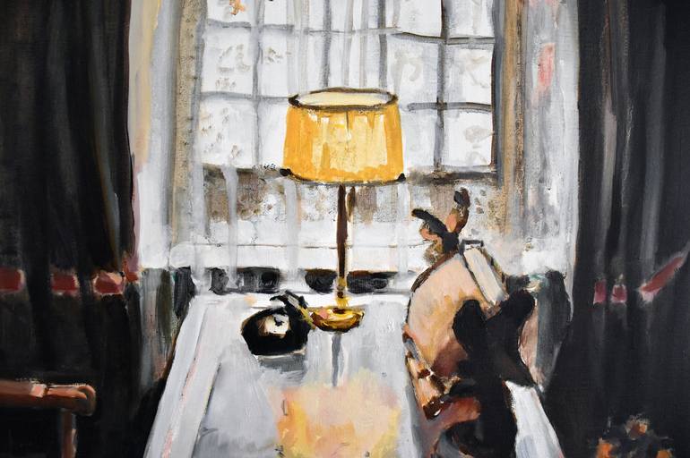 Original Figurative Interiors Painting by Mieke Jonker