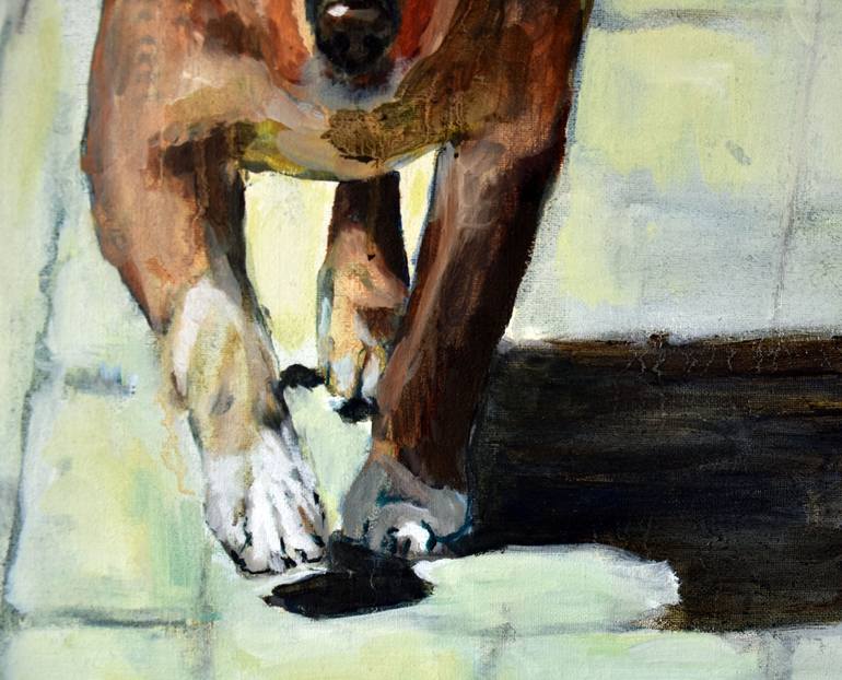 Original Figurative Dogs Painting by Mieke Jonker