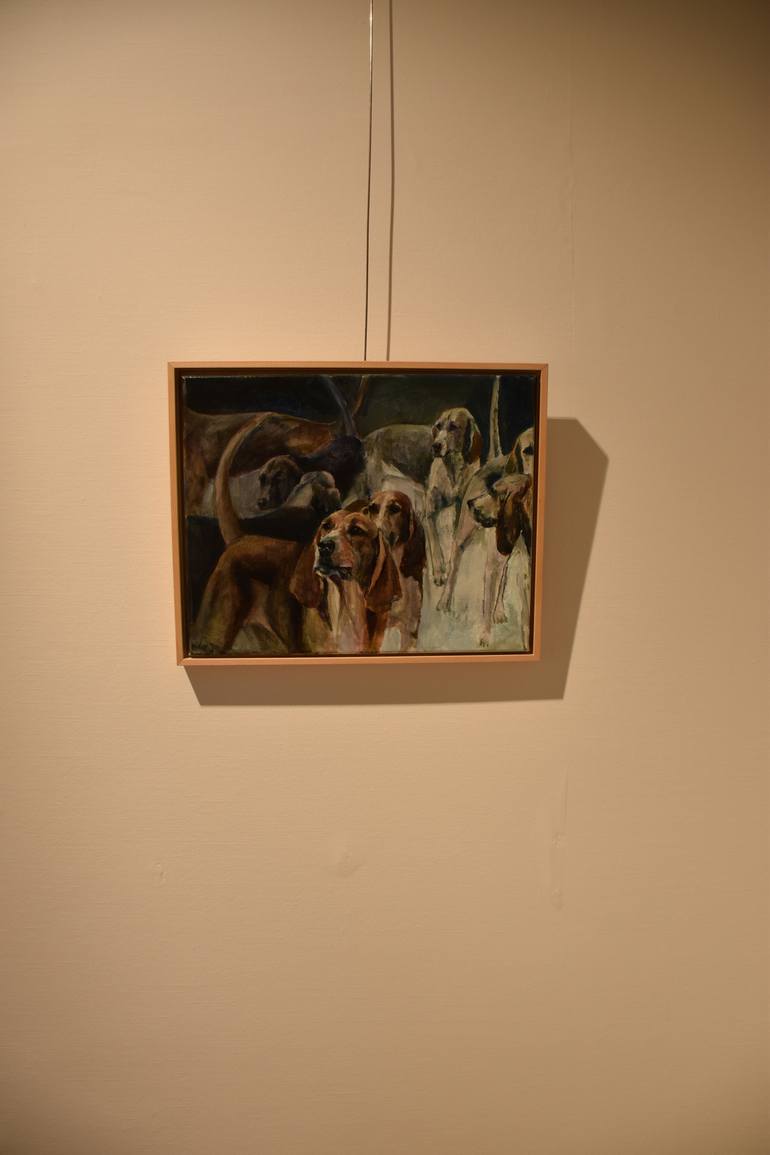 Original Figurative Dogs Painting by Mieke Jonker