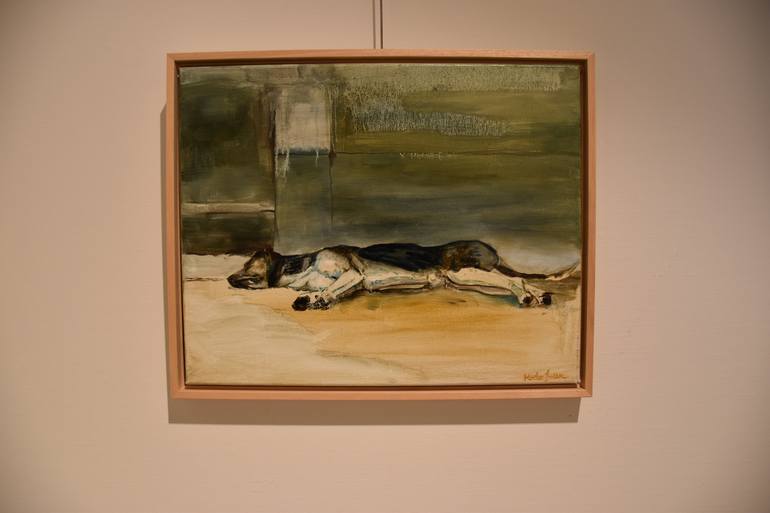 Original Figurative Dogs Painting by Mieke Jonker