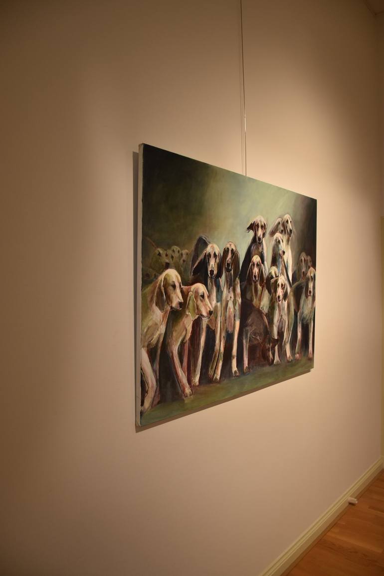 Original Dogs Painting by Mieke Jonker