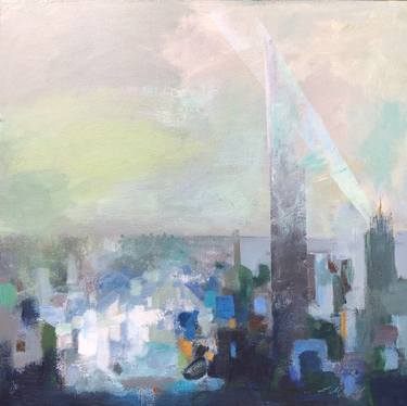 Original Abstract Expressionism Cities Paintings by Elena Putley