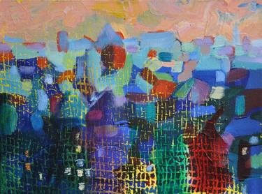 Print of Abstract Cities Paintings by Elena Putley