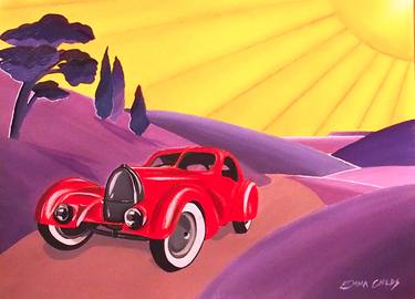 Print of Art Deco Car Paintings by Emma Childs