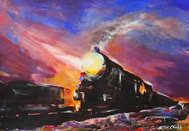Print of Art Deco Train Paintings by Emma Childs