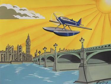Print of Art Deco Airplane Paintings by Emma Childs