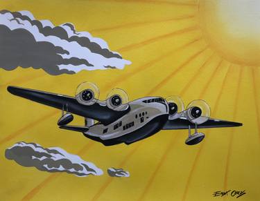 Original Art Deco Aeroplane Paintings by Emma Childs