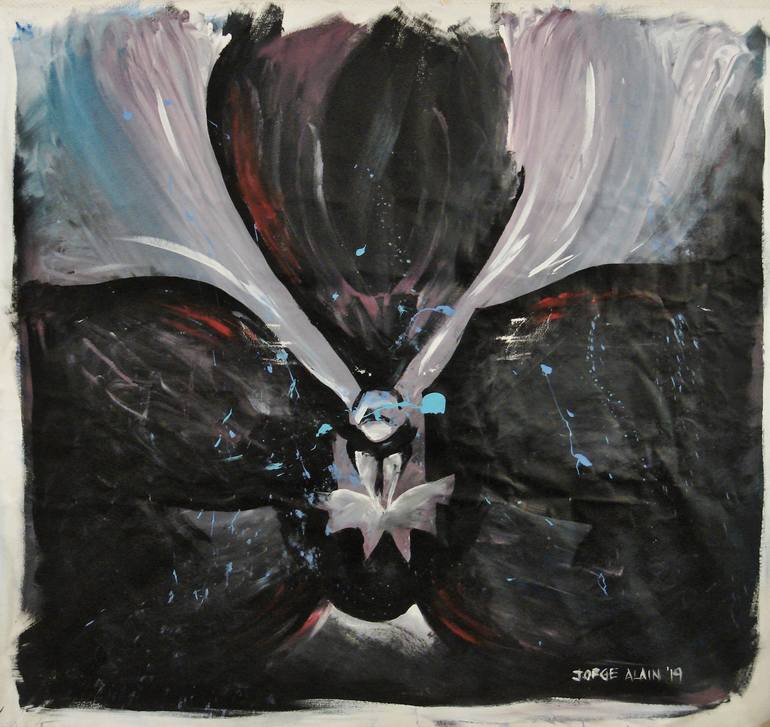 Original Floral Painting by Jorge Herrera | Abstract Expressionism Art on Canvas | Black Magic Orchid