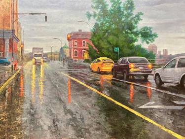 Original Figurative Cities Paintings by German Jaramillo-Mckenzie