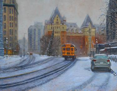 Original Figurative Cities Paintings by German Jaramillo-Mckenzie