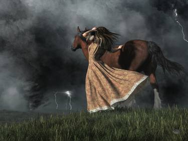 Print of Realism Horse Mixed Media by Daniel Eskridge