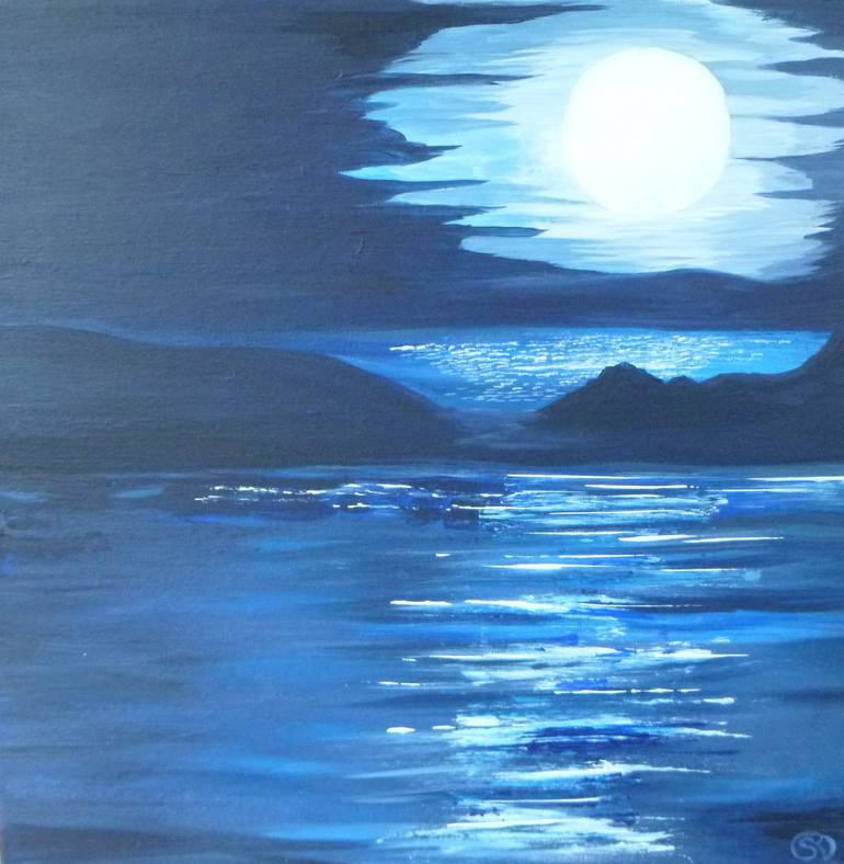 Island Moonlight Painting by Stephanie Ross | Saatchi Art