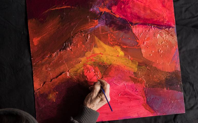 Original Impressionism Abstract Painting by Sally Hall