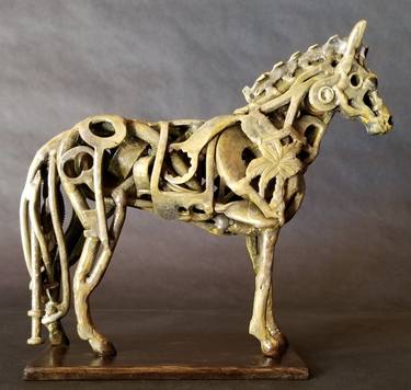 Original Figurative Horse Sculpture by Pierre Riche