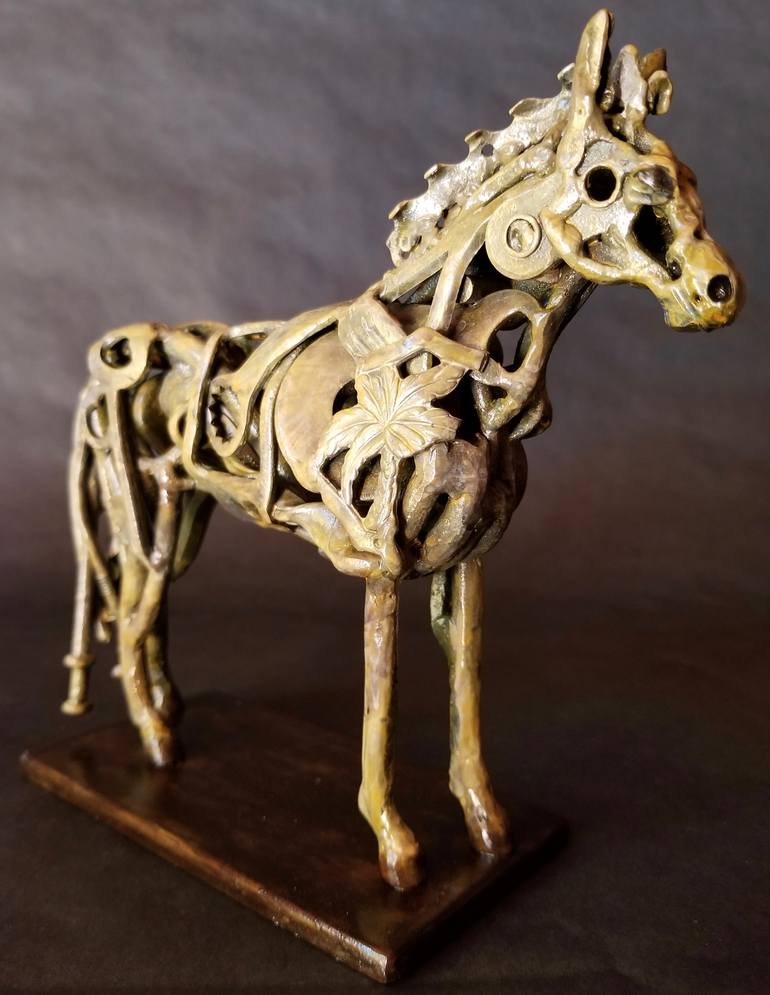 Original Expressionism Horse Sculpture by Pierre Riche