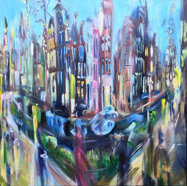 Original Abstract Cities Paintings by Nick Pike