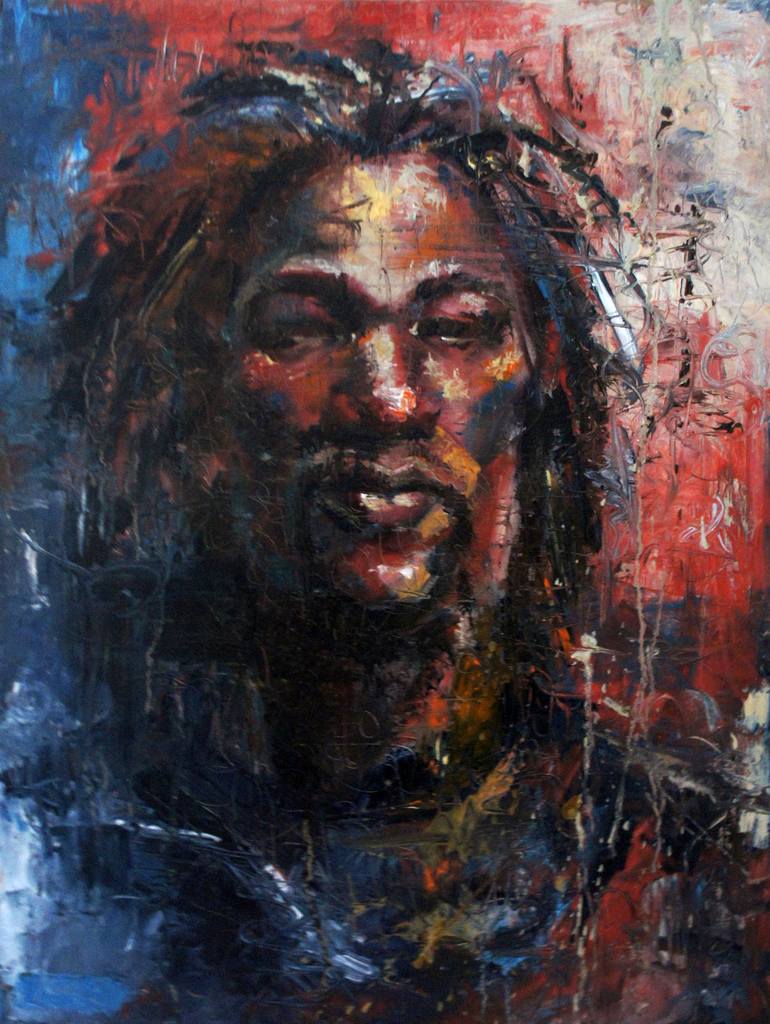 Original Abstract Expressionism Portrait Painting by Nina Fabunmi