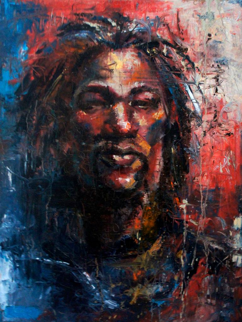Original Abstract Expressionism People Painting by Nina Fabunmi
