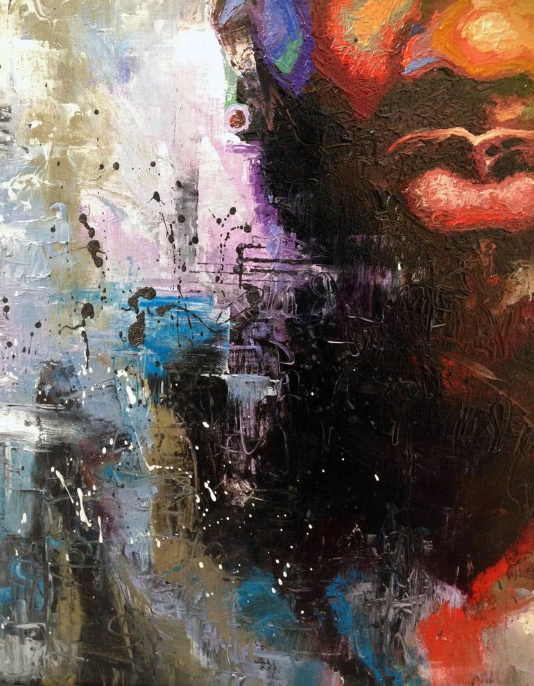 Original Abstract Expressionism People Painting by Nina Fabunmi