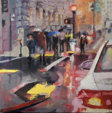 Original Abstract Expressionism Cities Paintings by Nina Fabunmi