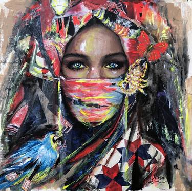 Print of Abstract Expressionism Portrait Collage by Nina Fabunmi