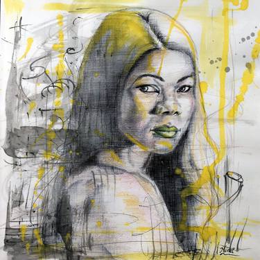 Original Abstract Portrait Drawings by Nina Fabunmi