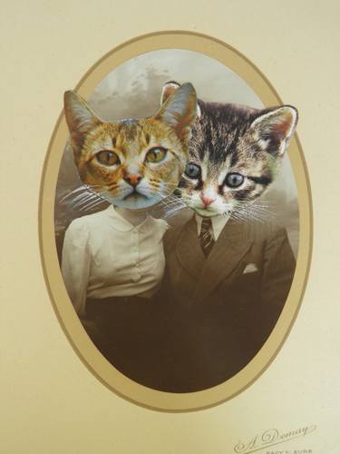 Print of Figurative Cats Collage by Marge Gueny