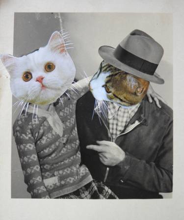 Print of Portraiture Cats Collage by Marge Gueny