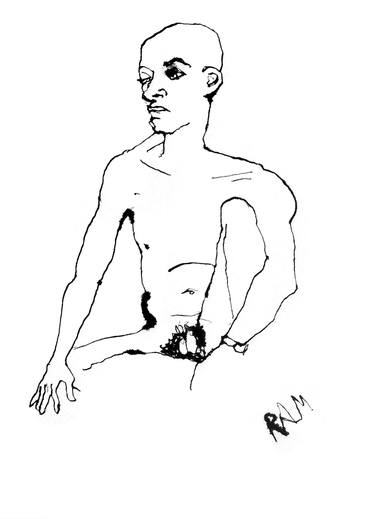 Original Abstract Men Drawings by Robin Ann Meyer