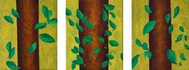 Tree trunk and leaves (triptych) thumb