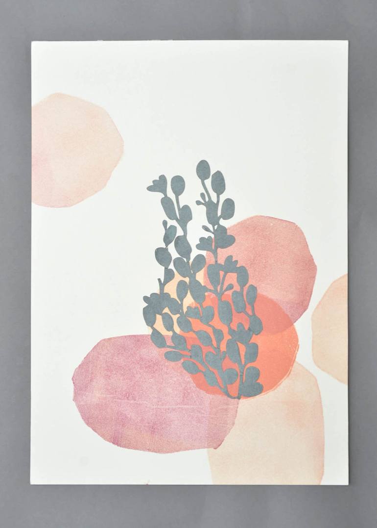 Original Illustration Floral Collage by Veronika Lambertucci