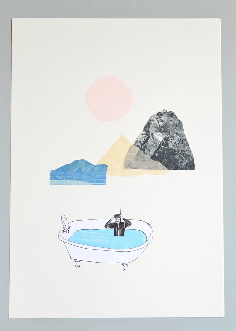 Original Illustration Water Collage by Veronika Lambertucci