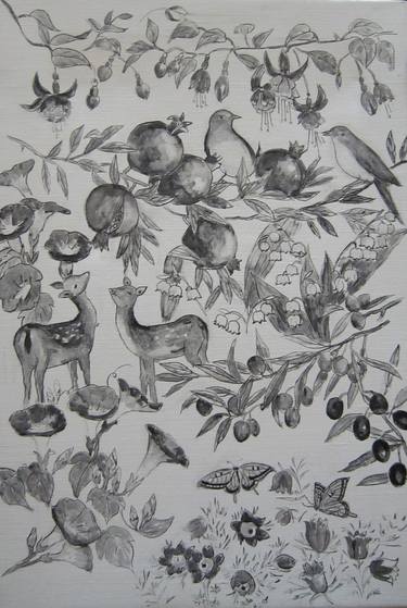 Print of Fine Art Garden Drawings by Sook-hee Lee