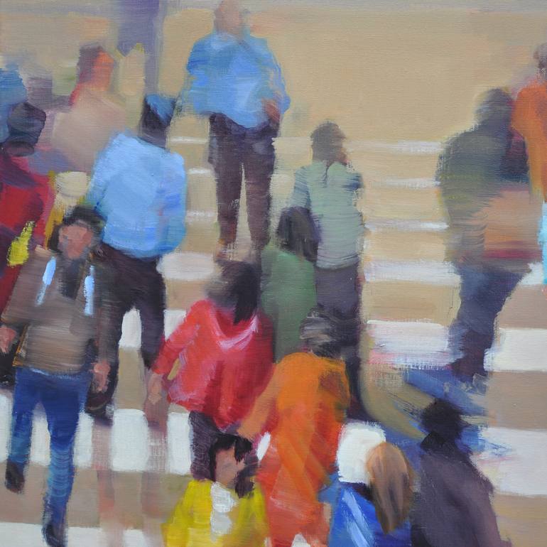 Original People Painting by Inge Dompas