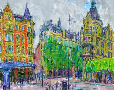 Print of Abstract Expressionism Cities Paintings by Vladimir Shahinyan