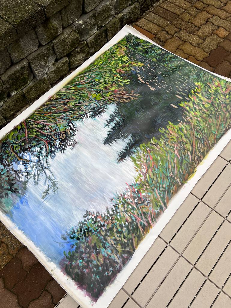 Original Abstract Landscape Painting by Alissa Kim Tjen