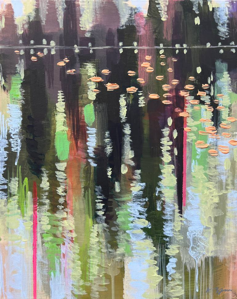 Waterlily Pond IX Painting by Alissa Kim Tjen | Saatchi Art