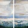 This is a diptych piece illustrating the misty sky over mountains that came into view while walking on the Elfin Lake Trail, BC. Through the scenic view with the vast sky, she allows the viewer to take a short break and breathe.

It is painted on a 1.5 inch deep gallery wrapped canvas with all sides painted in beige.
Sealed with semi-gloss gel and UV protection to prevent it from fading and yellowing.
Comes with Certificate of Authenticity.
Ready to hang.