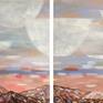 Semi-abstract landscape portraying the meditative scenic view from the mountain. It suggests the viewer to take a deep breath along with the poetic movement of the sky.
Featured in Spring 2020 Catalog sent to thousands of collectors in US.
Featured in "Vibrant Landscapes" Collection and selected for the cover image.