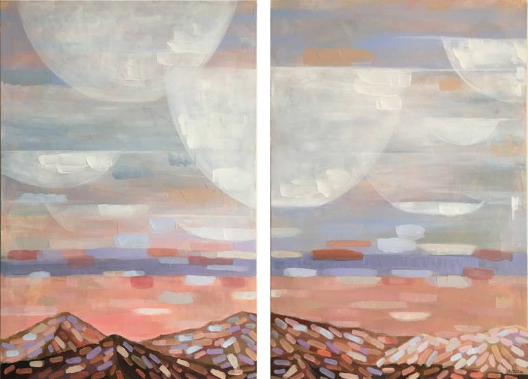 Original Abstract Landscape Painting by Alissa Kim Tjen