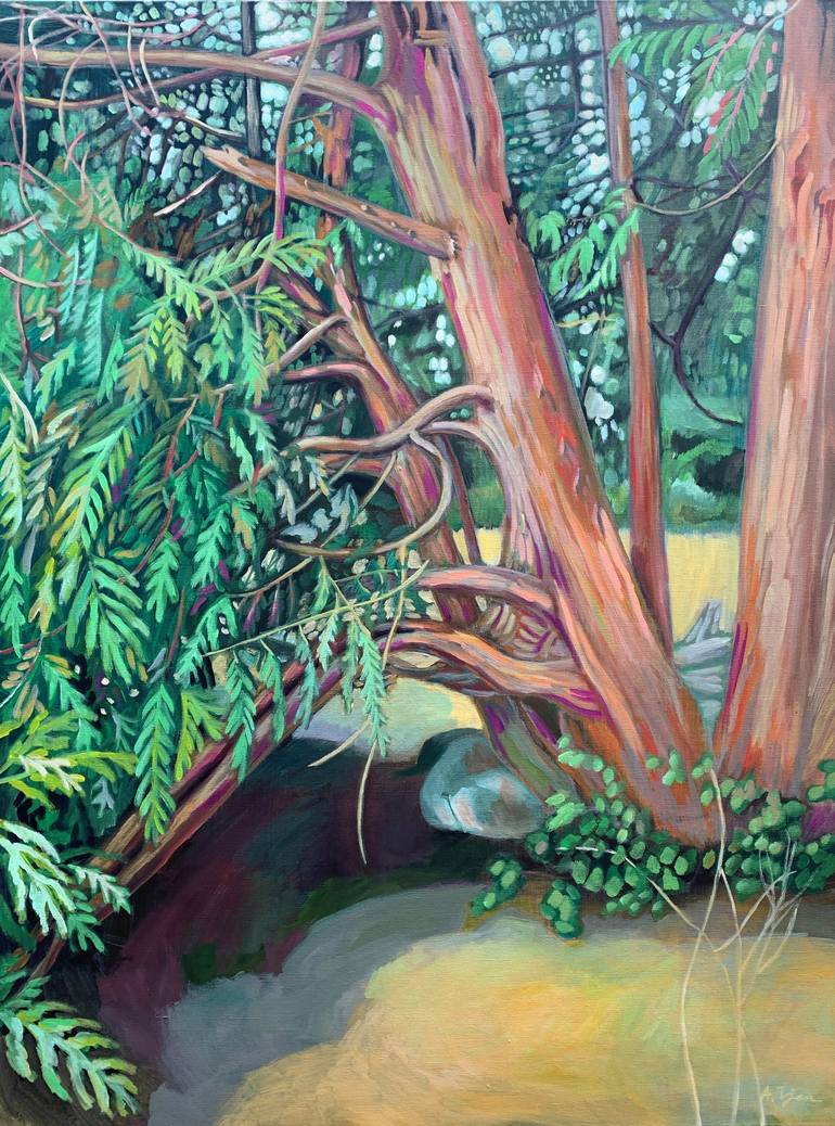 Original Nature Painting by Alissa Kim Tjen | Abstract Expressionism Art on Canvas | Under the Arbutus Tree I