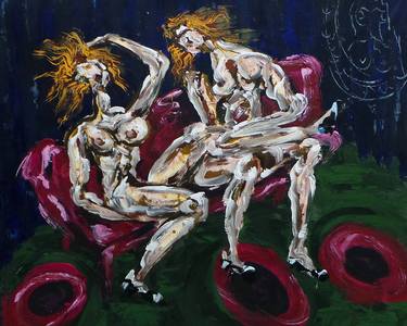 Original Abstract Expressionism Erotic Paintings by FERNANDO NIEVAS